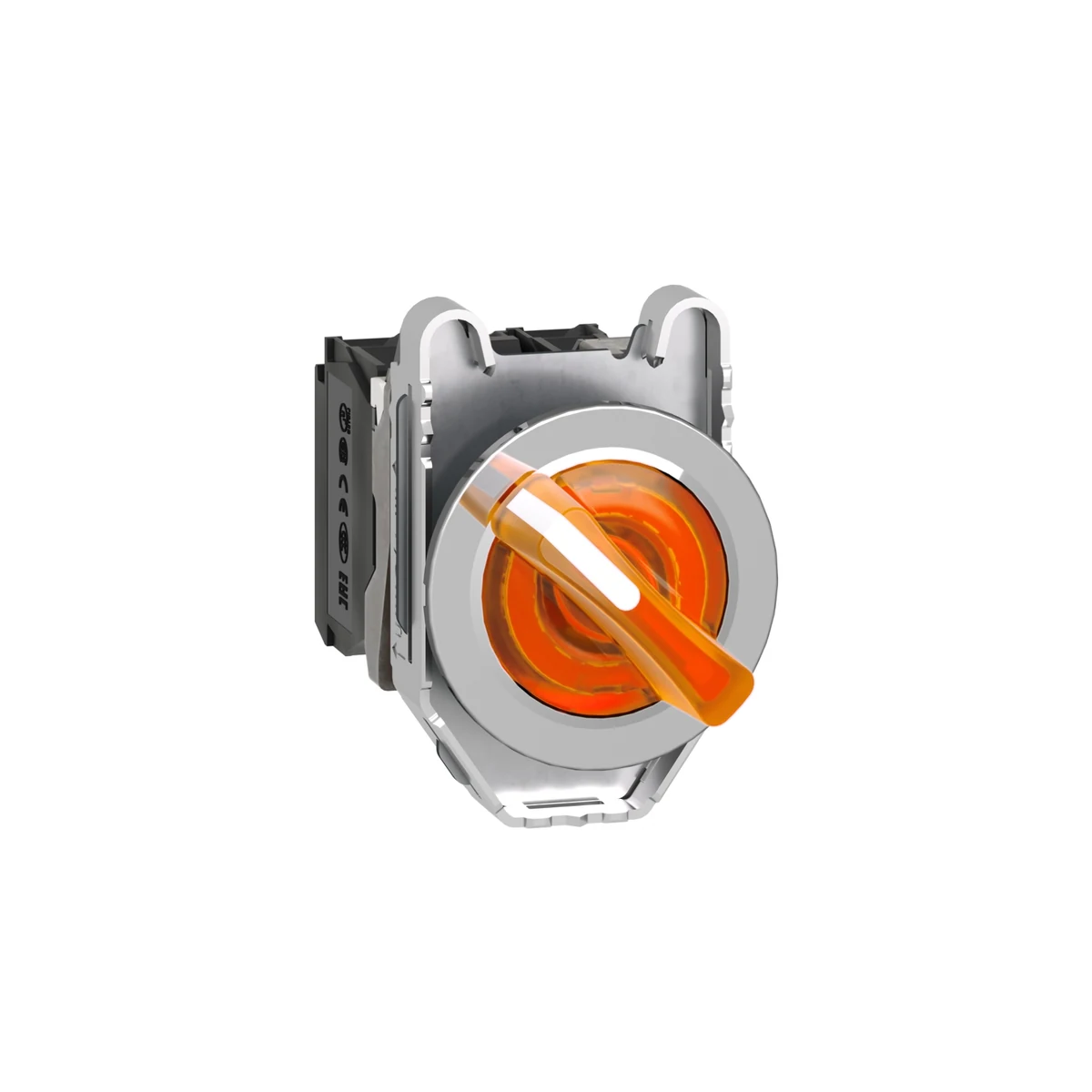 Schneider Electric XB4FK125M5 Illuminated, Latching push button LED 230 VAC Yellow 1 NA+1 NC