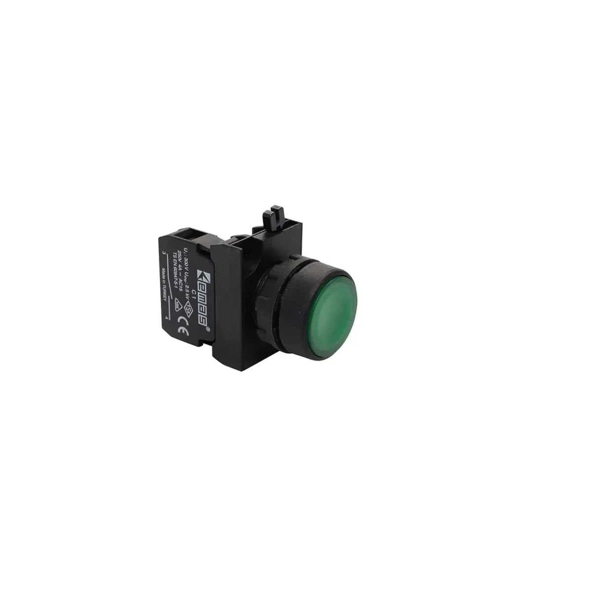 Emas CP Serisi Plastik Düz Yaylı Tip Yeşil Buton 1NO 22mm IP65