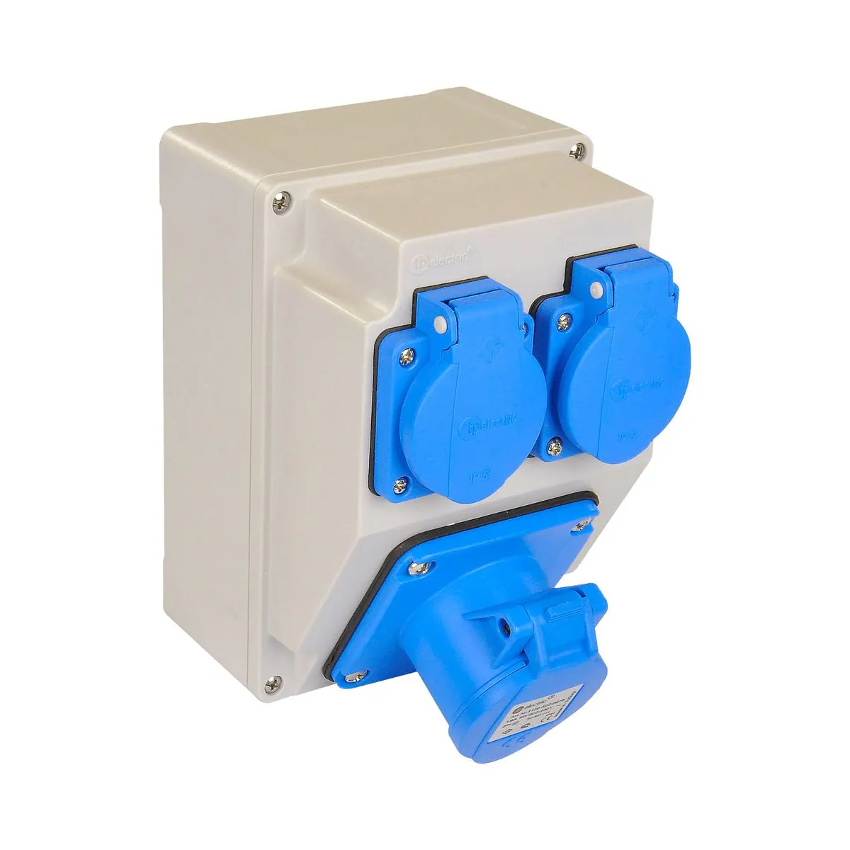 TP Elektrik 3317-200-0200 120x170 Priz Montajlı Kombinasyon Kutusu, 3x16A Prizli
