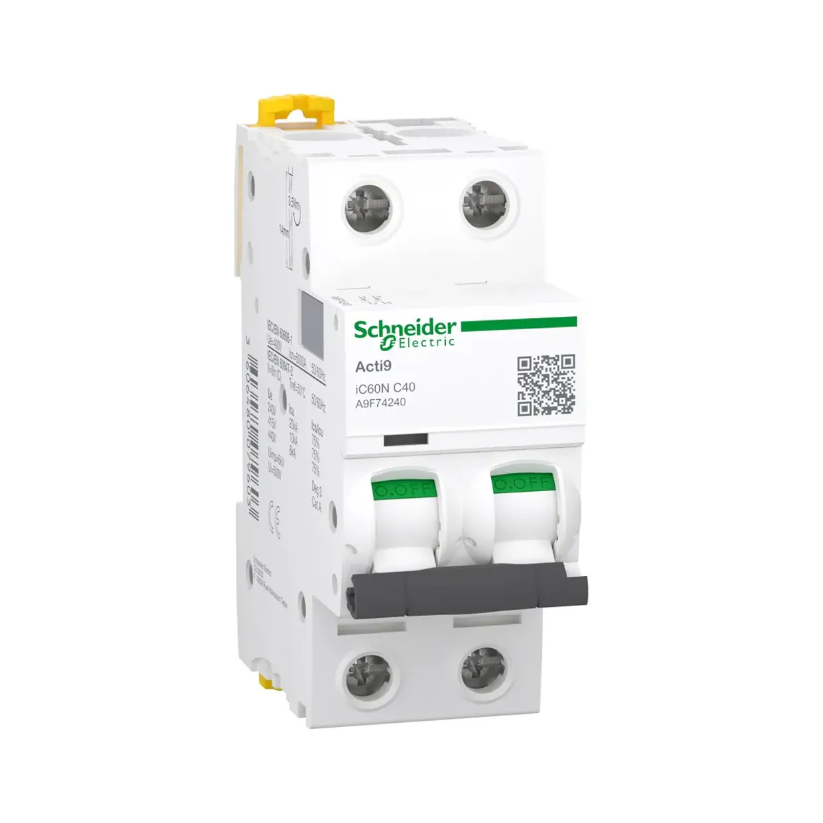 Schneider A9F74240 iC60N Minyatür Sigorta Devre Kesici 2 Kutup 40A C eğrisi