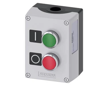 Siemens 3SU1852-0AB00-2AB1 Enclosed Control Push Button Metal sealed enclosure 1 green 1 red push button 1NO-1NC contact