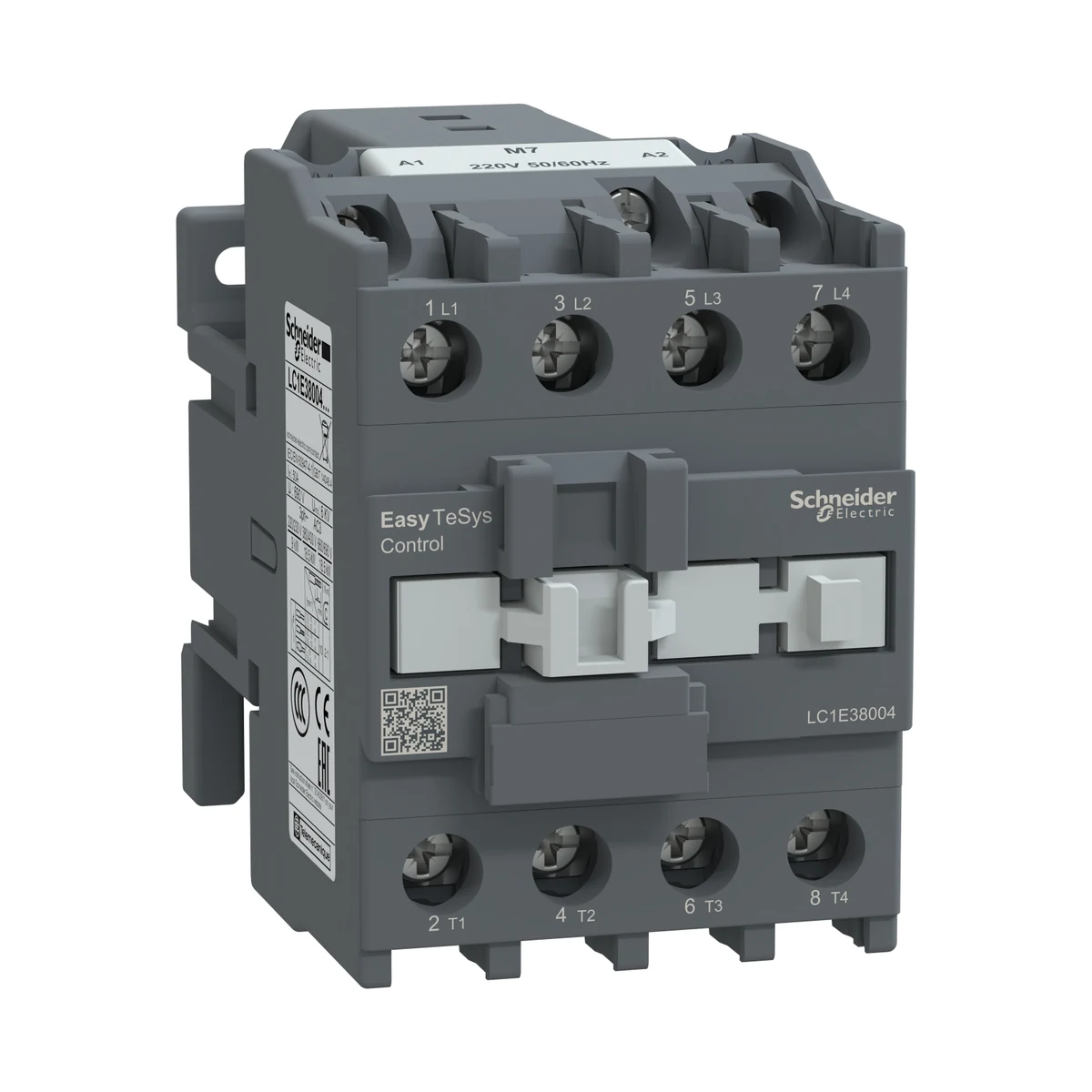 Schneider Electric LC1E38004M7 EasyPact TVS 4P Contactor 50A AC1 (4NO) 220V 50/60Hz