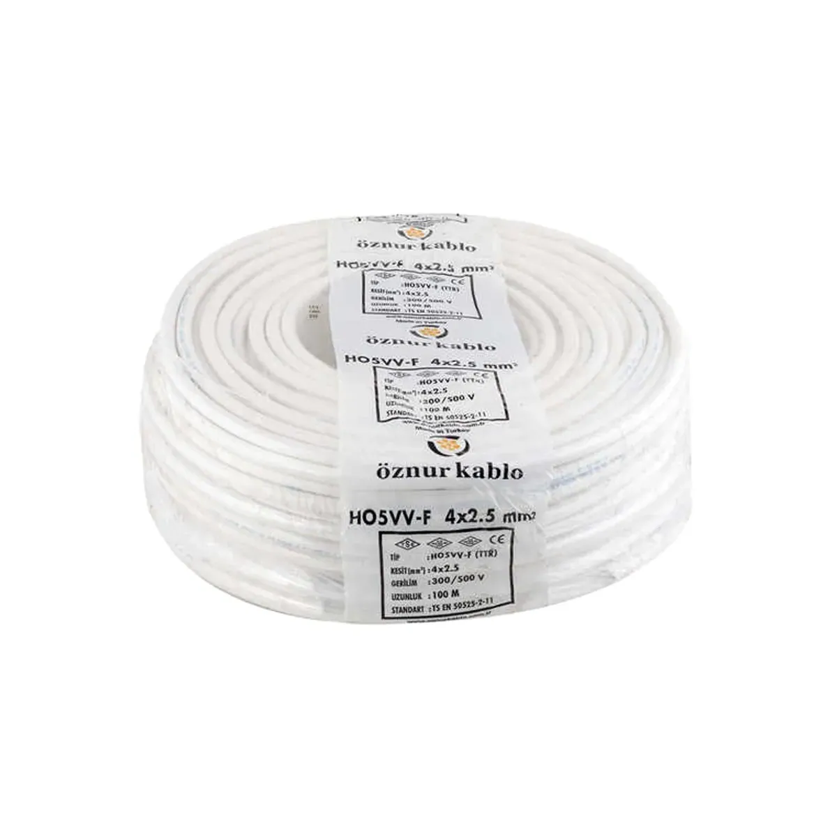 Öznur TTR 4x2.5 mm2 H05VV-F White Cable