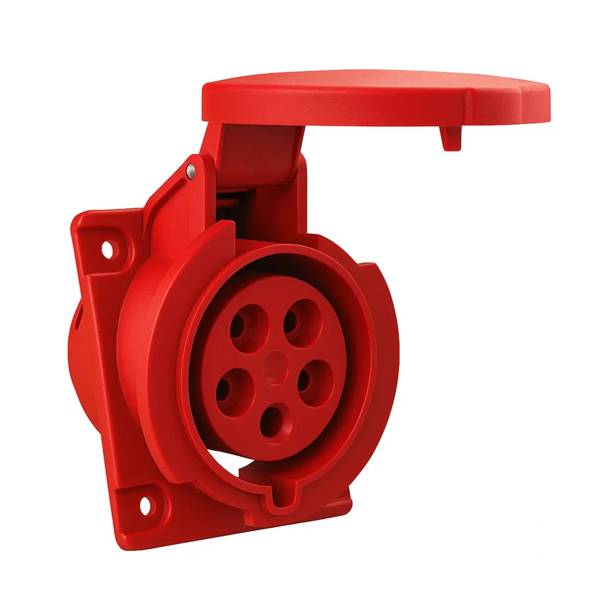Tem 446.416.250 16A Angled Panel Socket 3P+E IP44