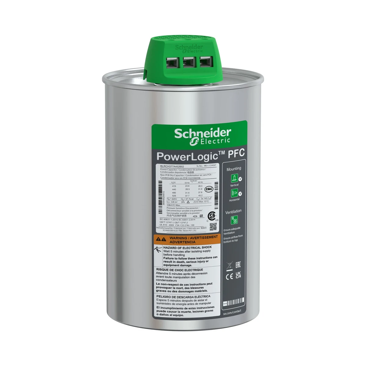 Schneider Electric BLRCH377A452B52 PowerLogic 525V 37,7KVar — üretici temsili ürün görseli
