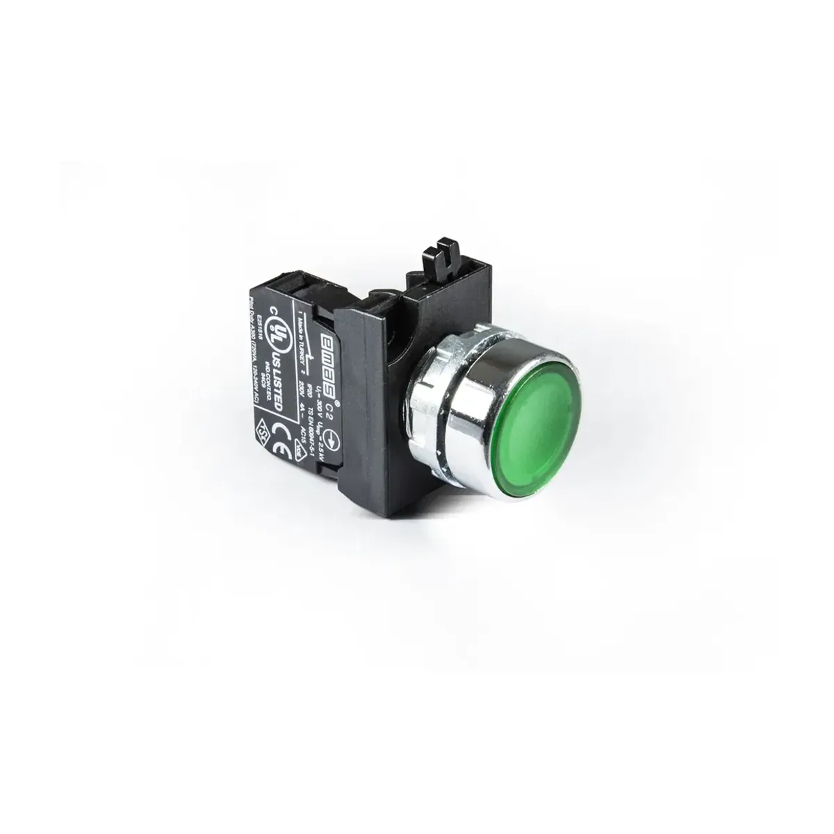 Emas CM Serisi Metal Düz Yaylı Tip Yeşil Buton 1NC 22mm IP65