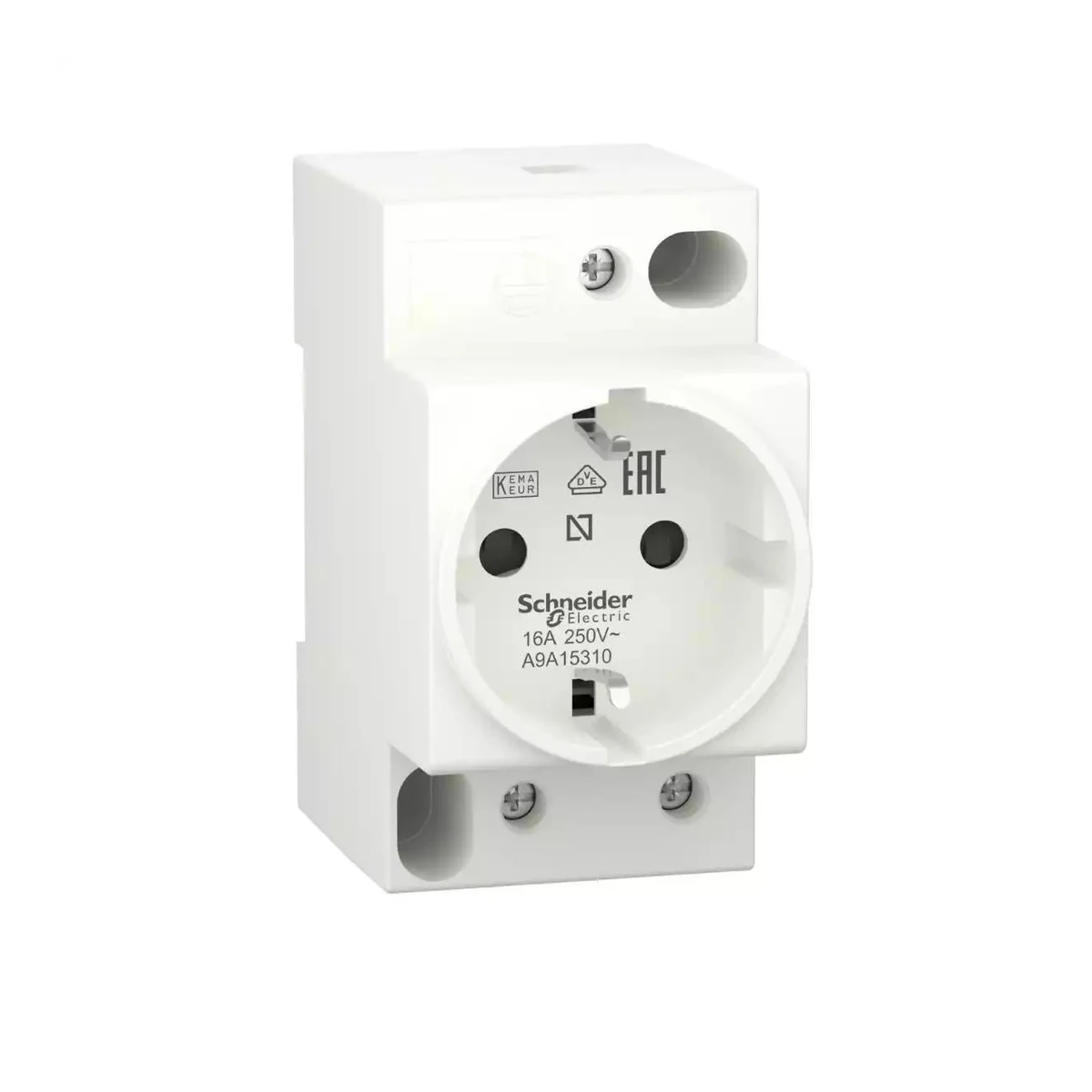 Schneider Electric A9A15310 DIN rail modular socket, grounded socket