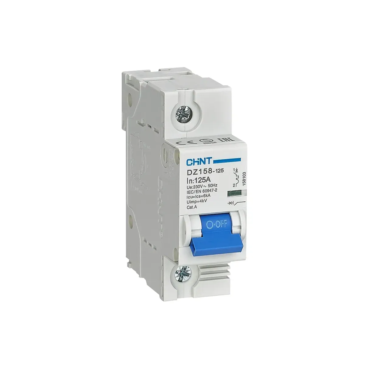 Chint DZ-158 Series 1 Pole 80A 10kA C Curve Miniature Circuit Breaker