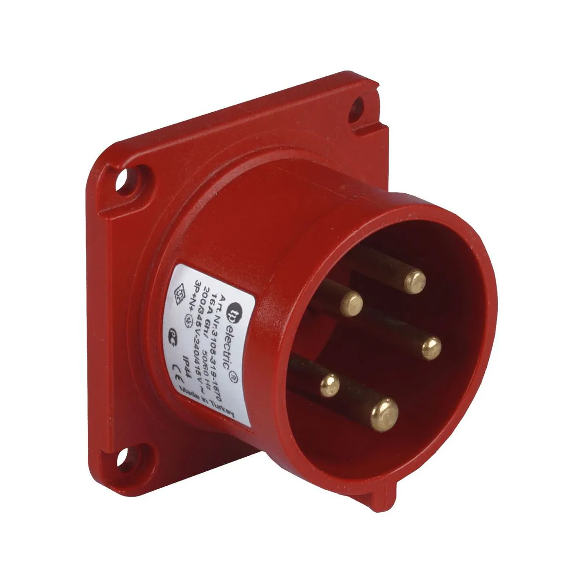 TP Elektrik 3105-354-1600 CEE 5x16A Phase Inverter Machine Plug (75x75), IP 44, 6h