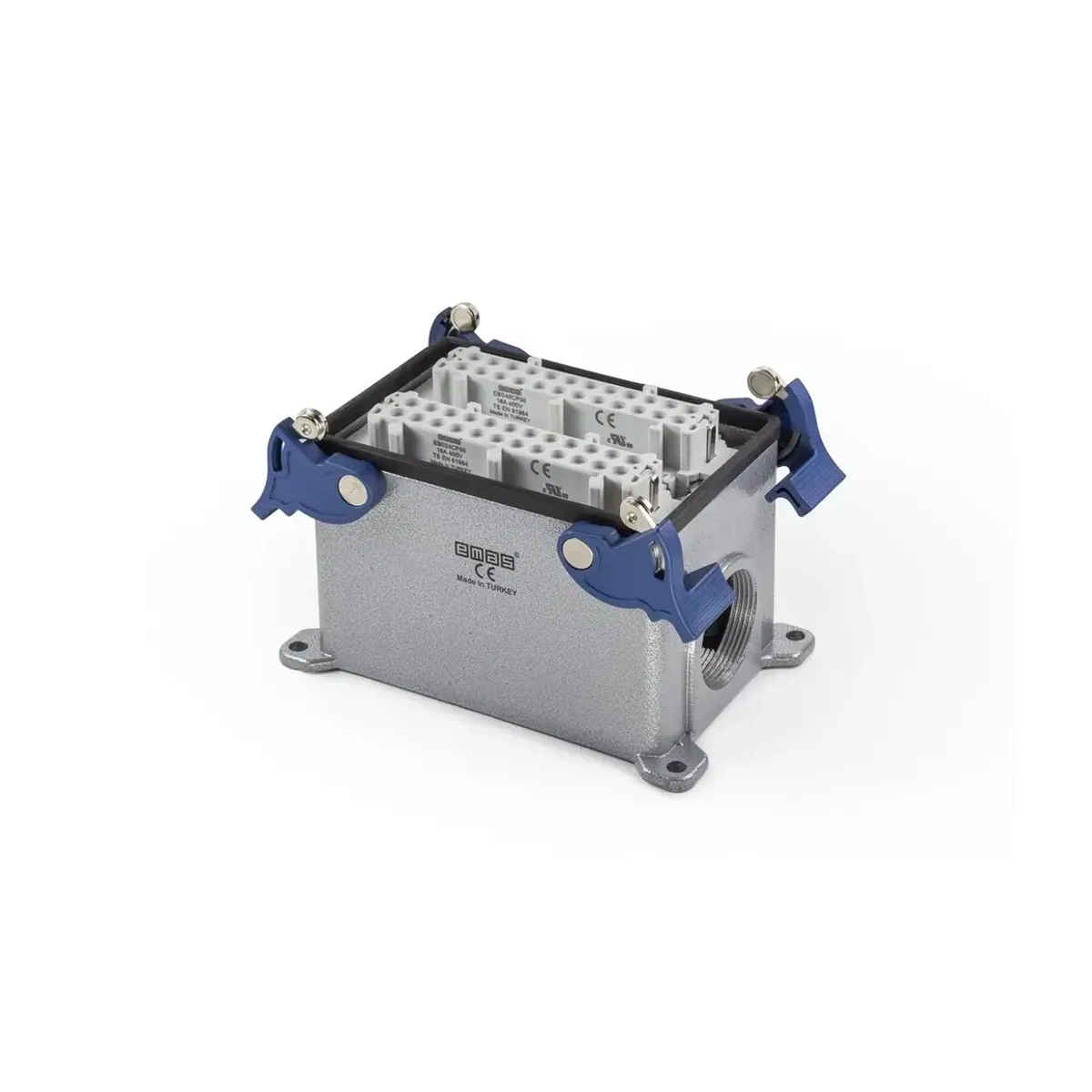 Emas Metal 48 Contact Wall-Mount Type Socket 16A Dual Side Entry 4 Latched Multi-Contact EBM48PD24