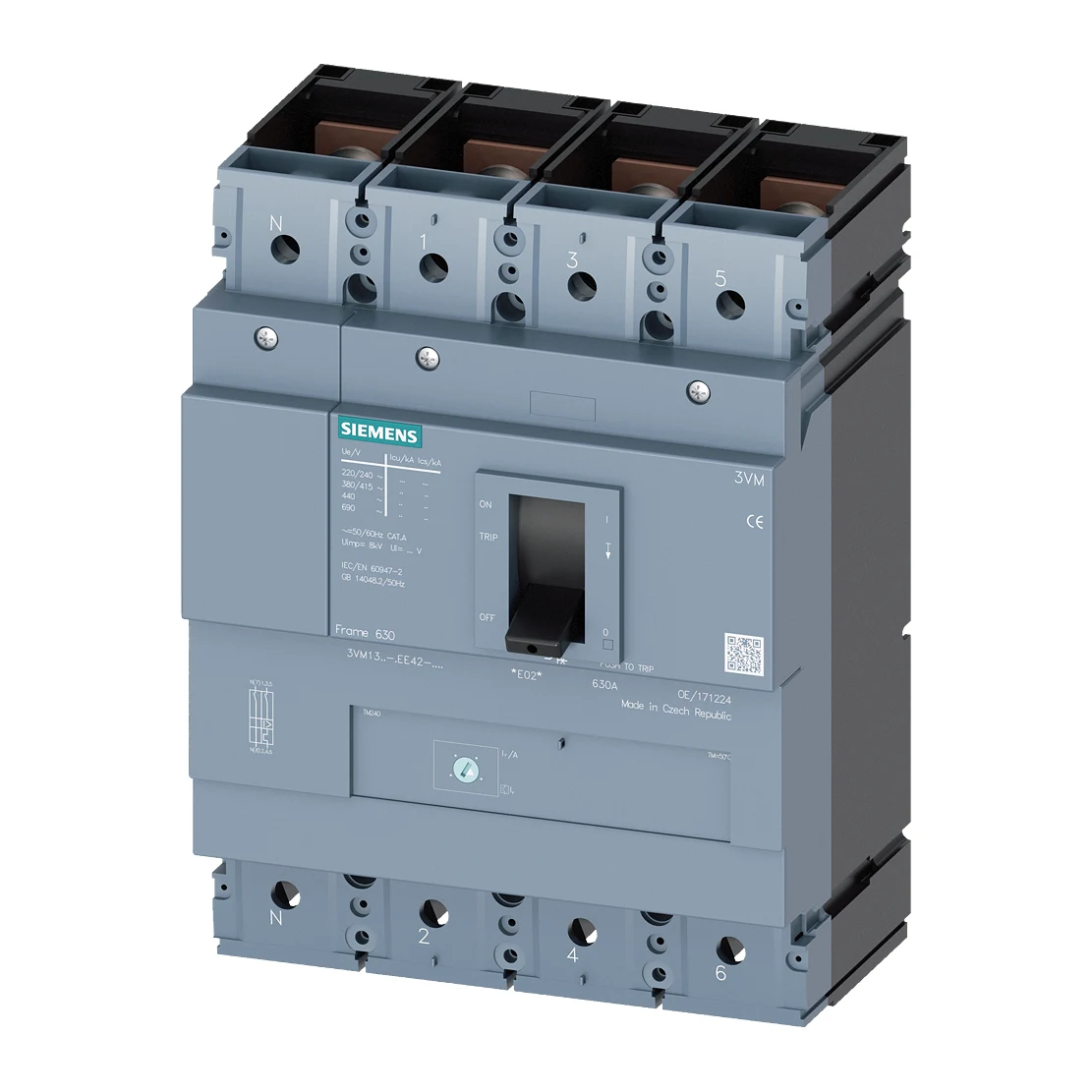 Siemens 3VM1332-4EE42-0AA0 Molded Case Circuit Breaker 320 A 220 ... 320 A 4-Pole 36 kA
