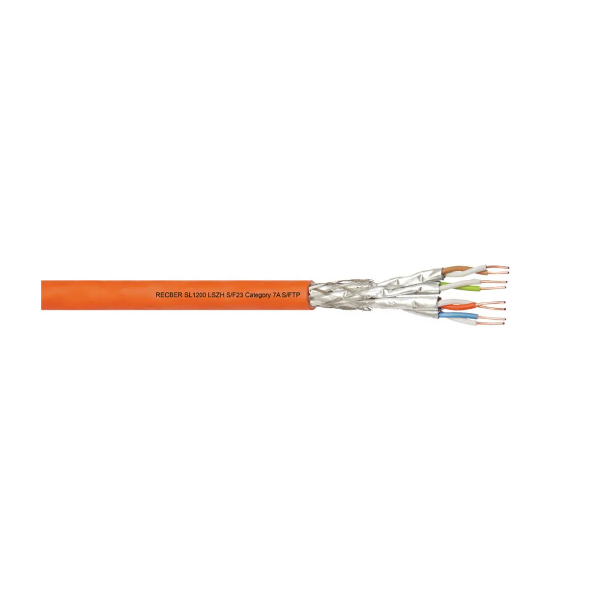 Reçber SL1200 S/F23 LSZH-Cca Category 7A S/FTP 4x2x23AWG Kablo — üreticinin temsili aile görseli; varyant özellikleri ürünün teknik kaydına göre değerlendirilmelidir.