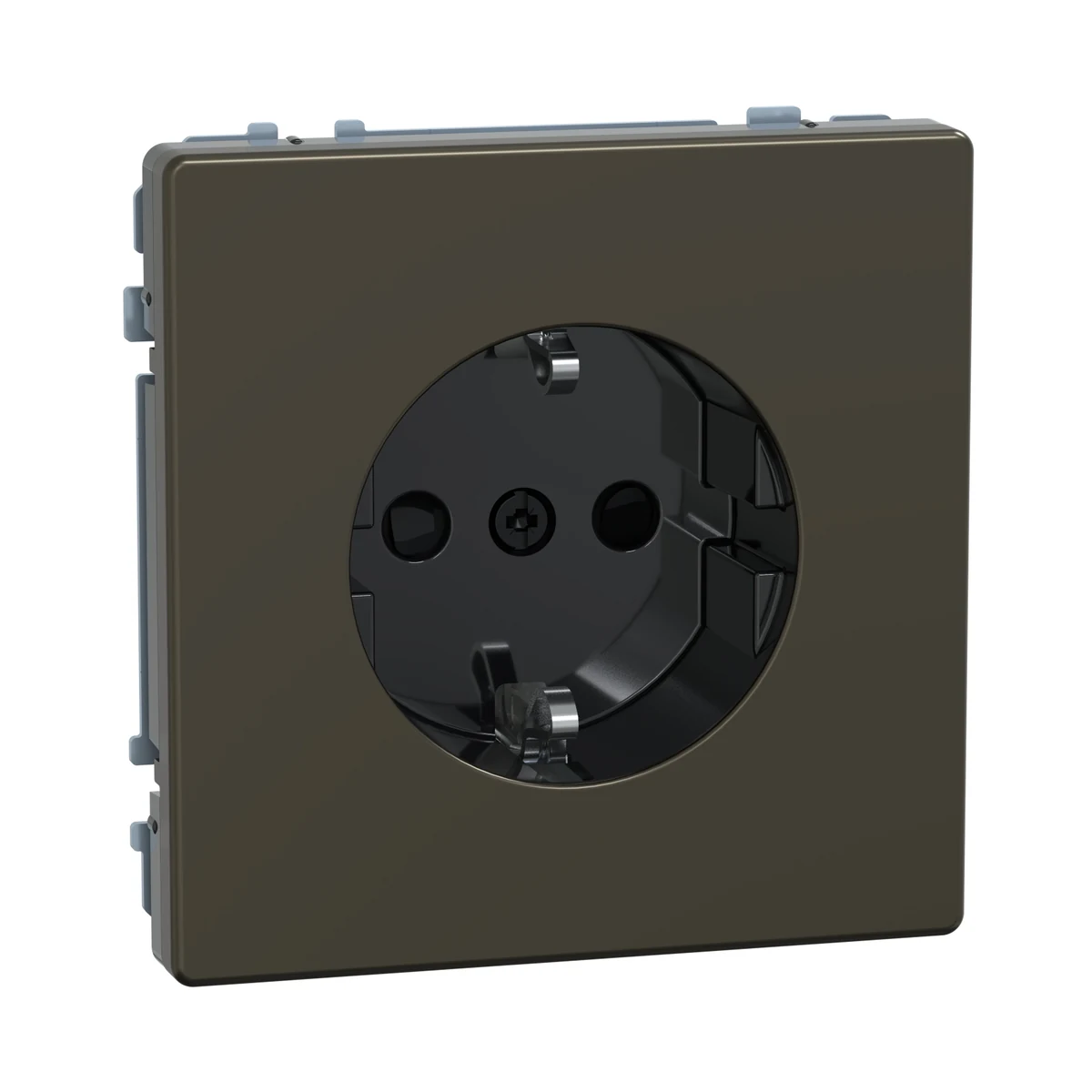 Schneider Electric MEG2300-6052 Merten System-D, Child-Safe Grounded Socket, Quick Connection, Mocha Metallic