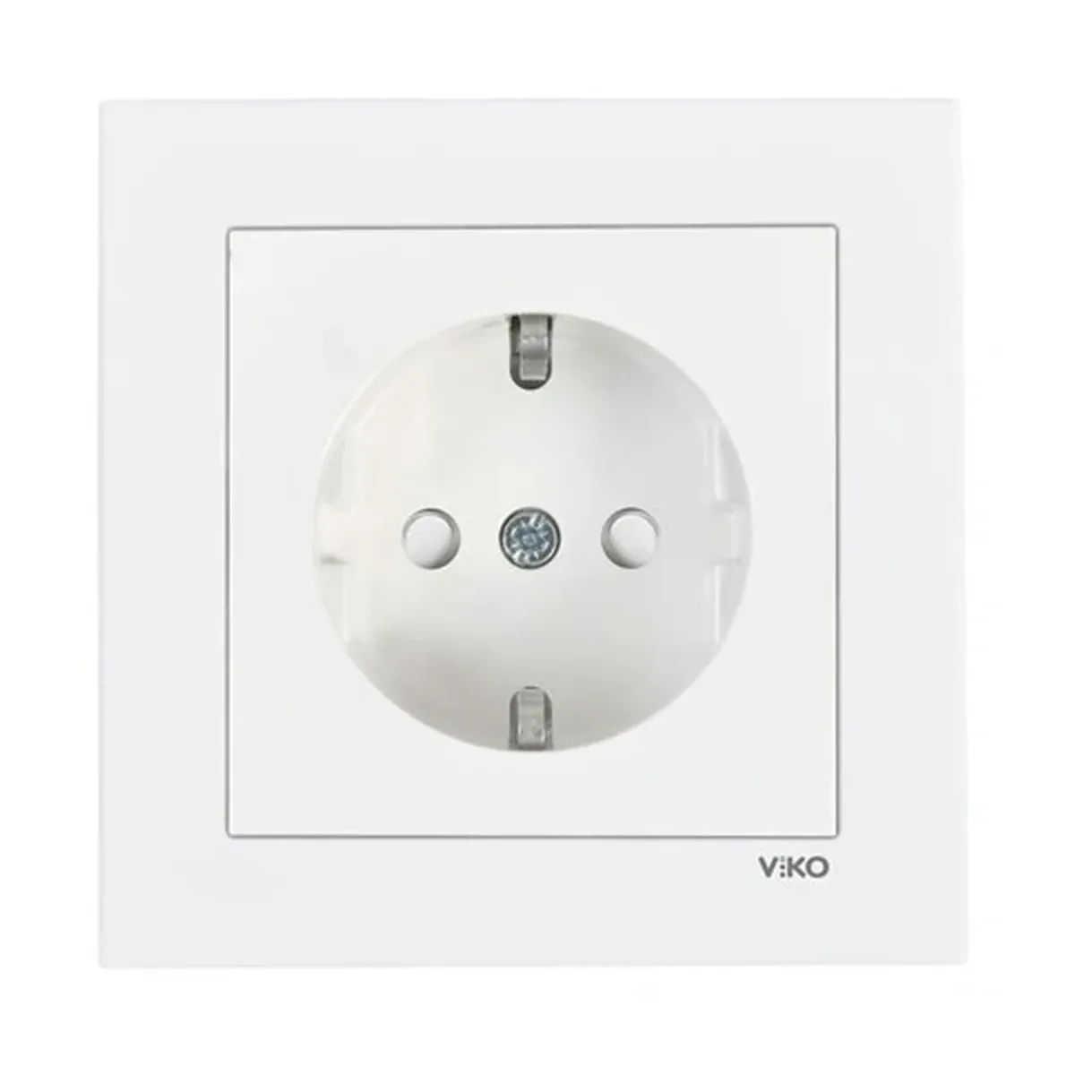 Viko Karre 55 White Grounded Socket, Child-Protected