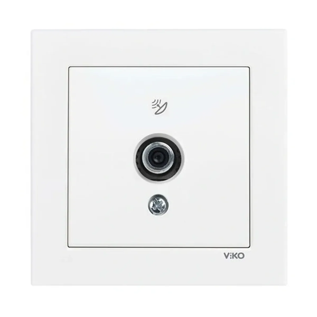 Viko Karre 55 White Satellite Socket with F Connector, Pass-Through 10dB