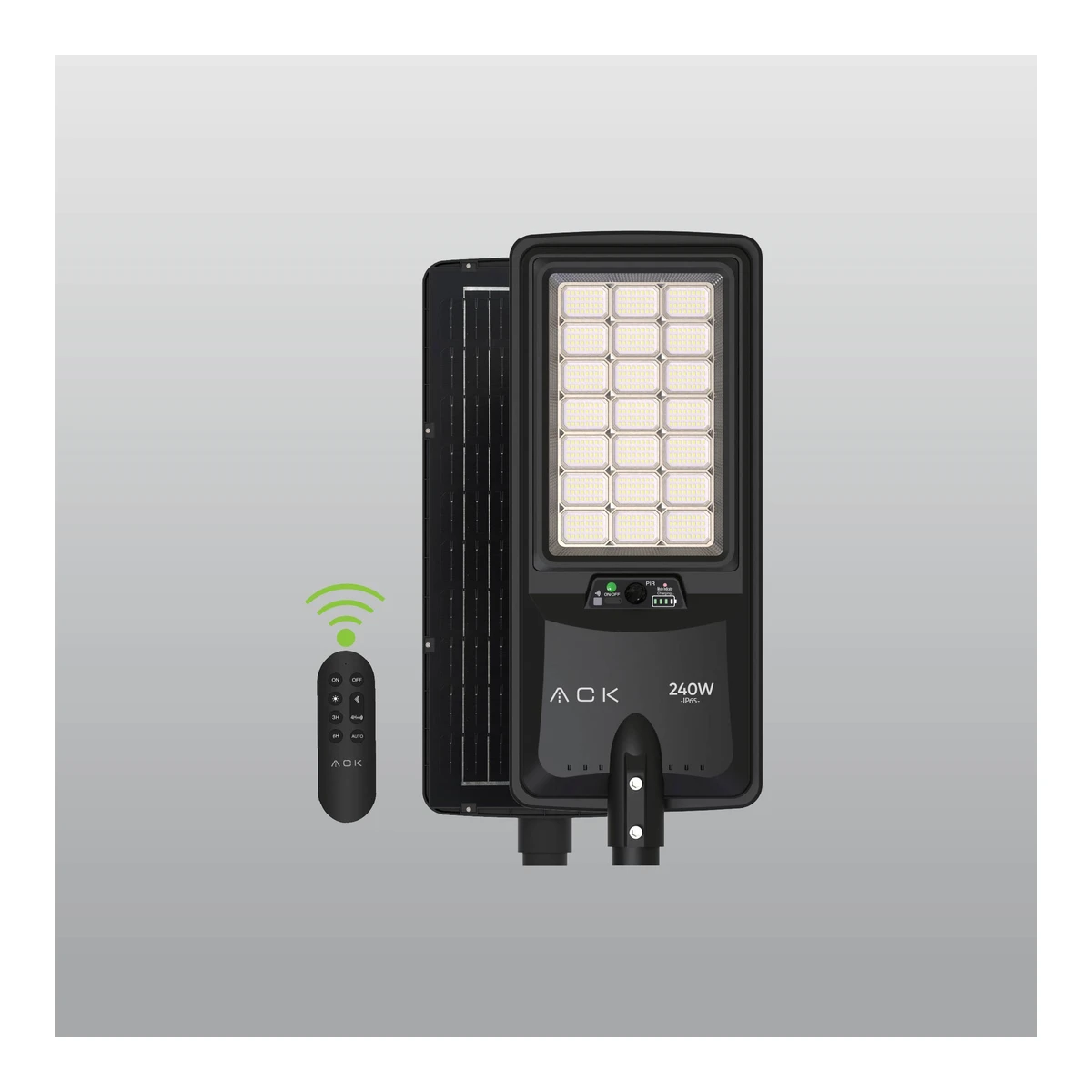 ACK AT42-16031 Solar LED Sokak Armatürü 240W 6500K Siyah — temsili üretici aile görseli