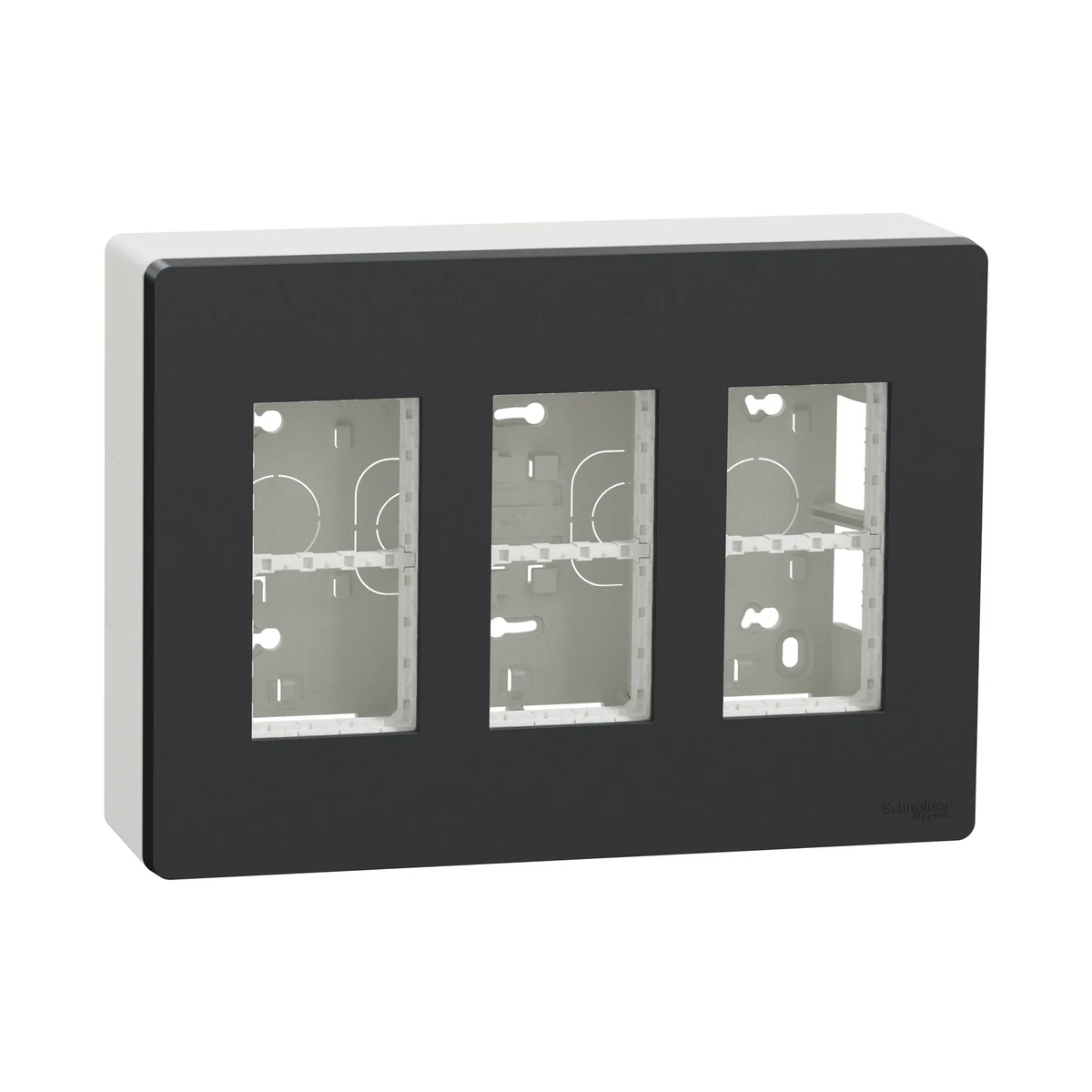 Schneider Electric NU123454 3-Column x 4-Module Surface-Mounted Workstation, Anthracite