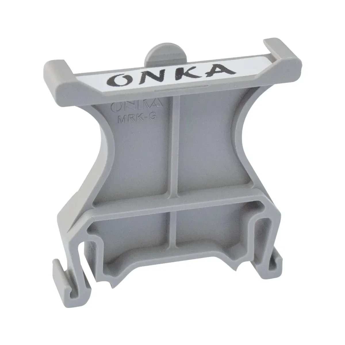 Onka MRK-OPK Series DIN Rail Terminal Block End Stop with Group Label Brown