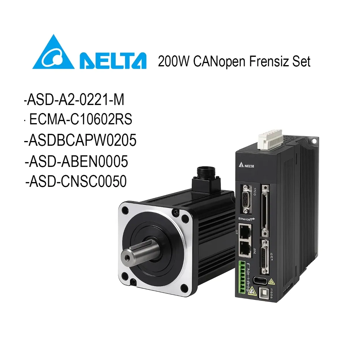Delta ASD-A2 Serisi 200W CANopen Haberleşmeli Frensiz Set