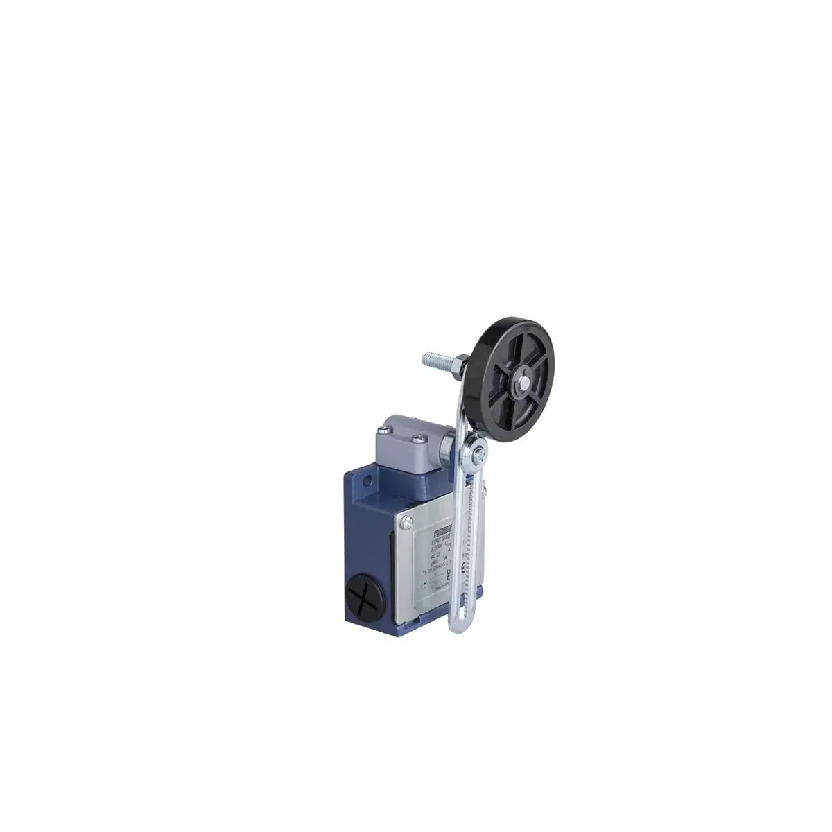 Emas L53 Metal Gövde 50 mm Lastik Ayarlanabilir Kollu Makara Ayarlı Makara Ani Hareketli 1NO+1NC Sınır Şalter L53K13MEL123A