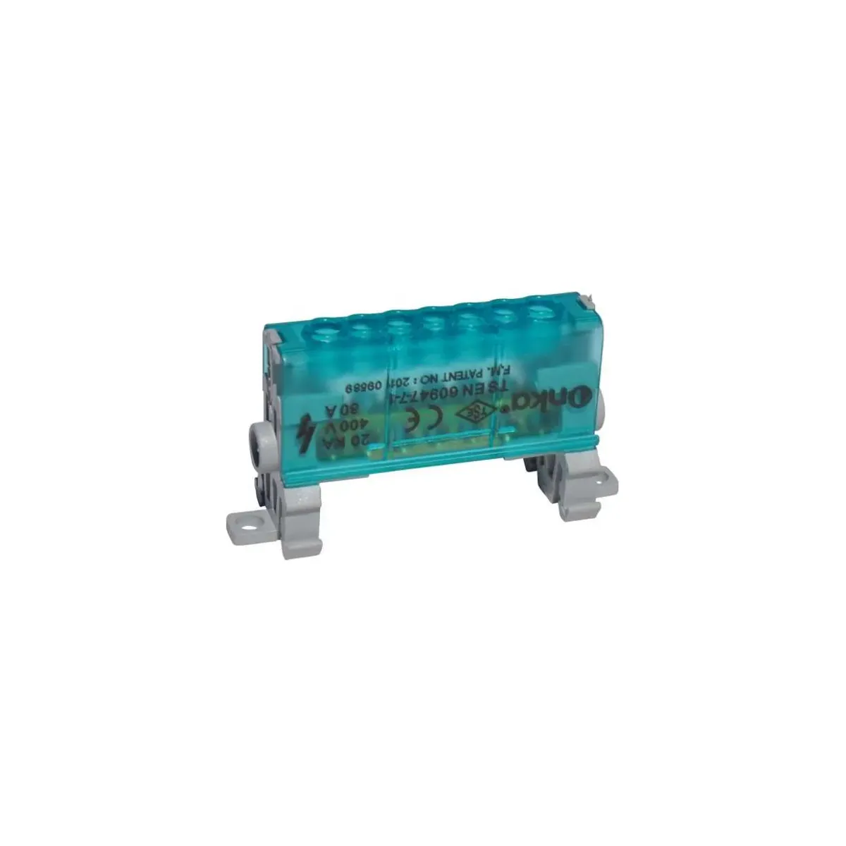 Onka 7 Hole 1-Pole Distribution Unit with Cover 80A 9X6.5mm