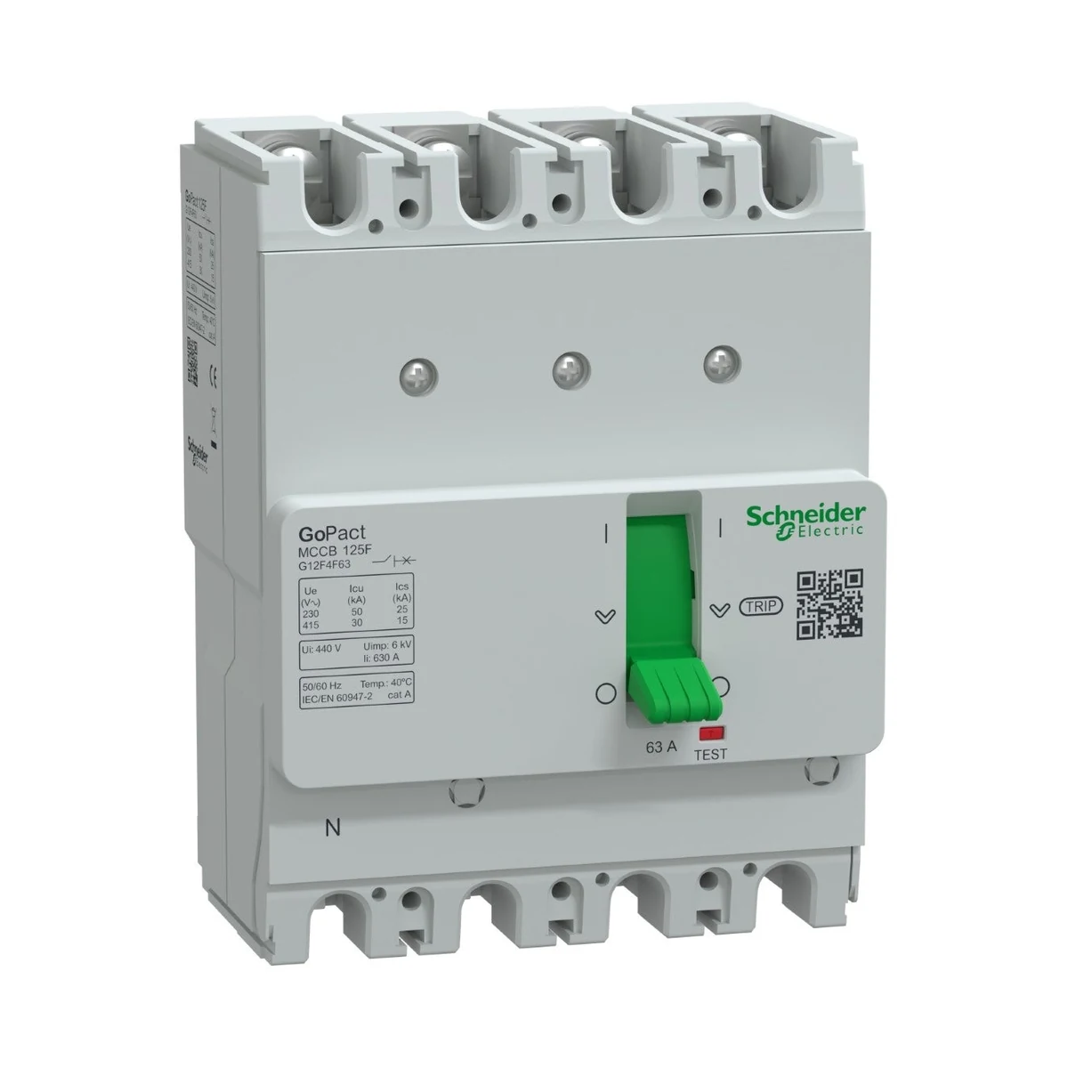Schneider Electric G12F4F63 GOMCCB 125F 4P4D 63A Sabit — üretici ürün görseli