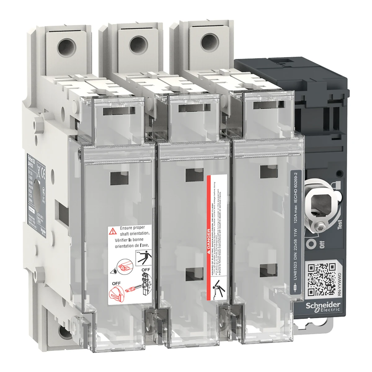 Schneider Electric LV481523 FuPact GS Load Break Switch 3P 125A 22x58mm
