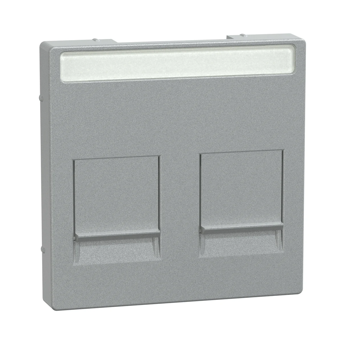 Schneider Electric MEG4564-0460 Mer.pl. f. 2-takım modüler jak, etiketli ve toz sürgülü, alüminyum, Sistem M — üretici ürün görseli