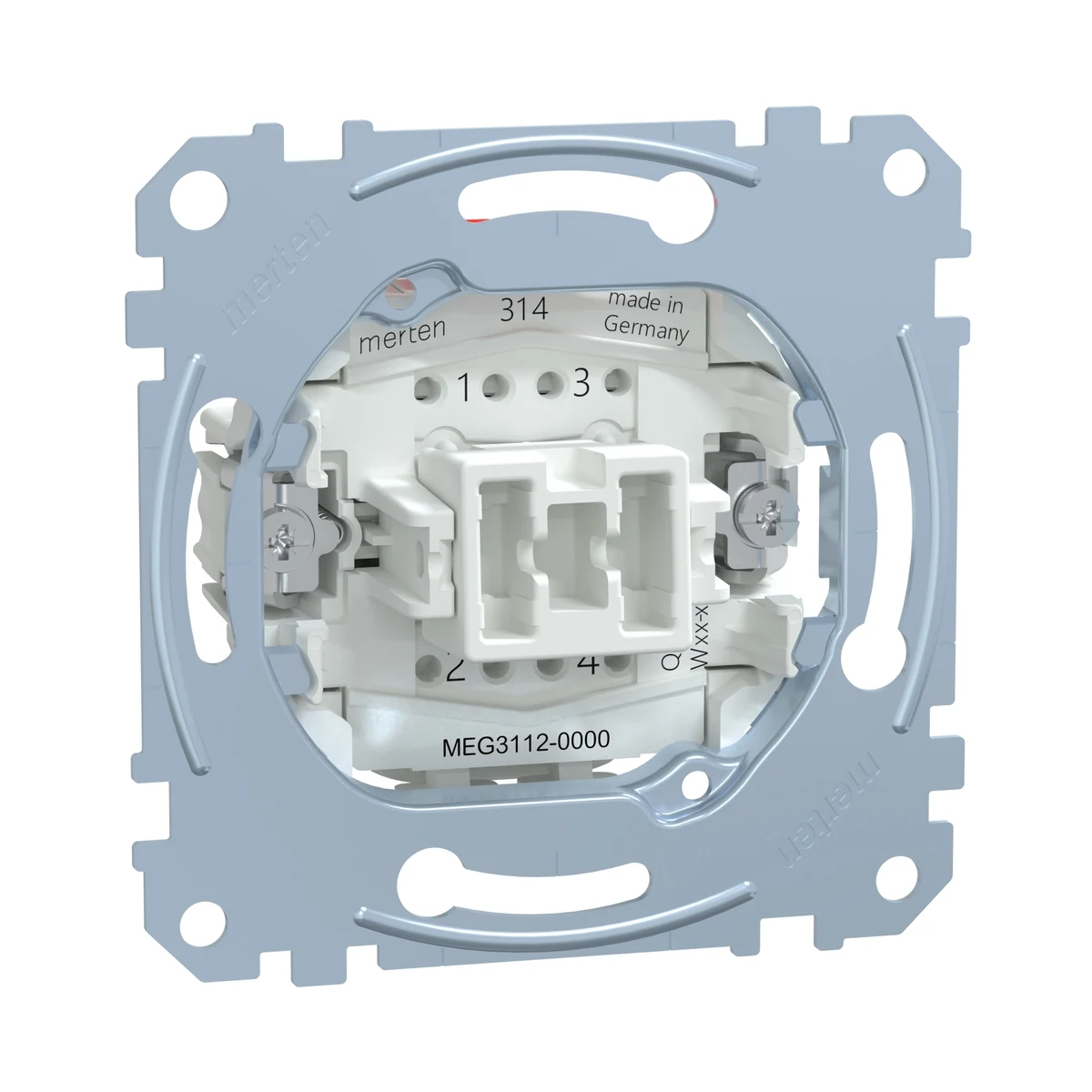 Schneider Electric MEG3112-0000 Merten, Double-Pole Switch Mechanism, 10AX, Screwless Connection
