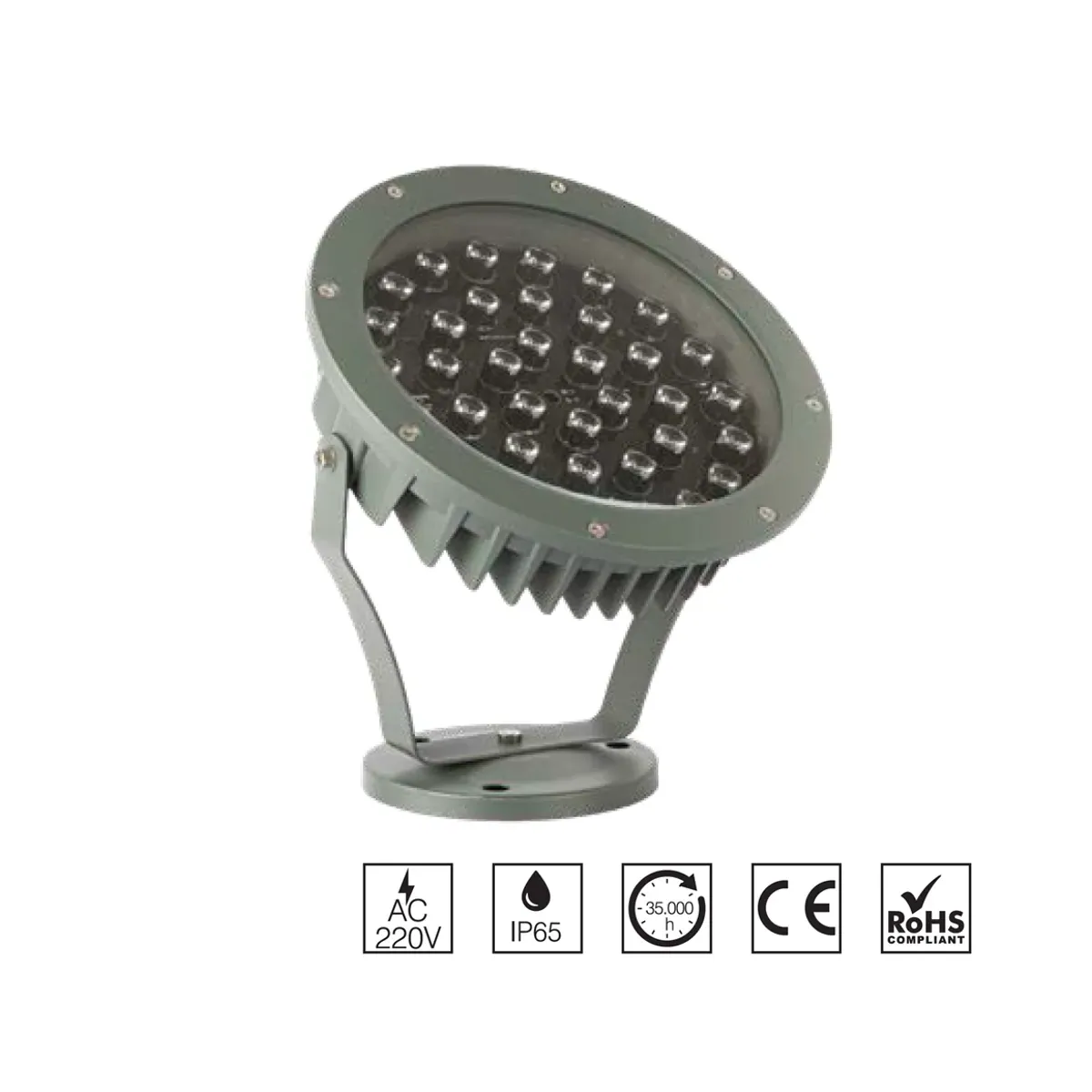 36W Sıva Üstü Yeşil LED Bahçe Armatür