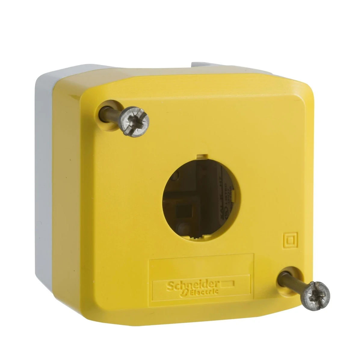 Schneider Electric XALK01 light gray base, yellow lid — üretici temsili ürün görseli