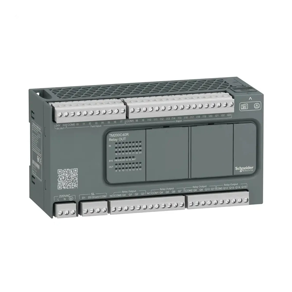 Schneider Electric TM200C40R M200 PLC, 24 DI, 16 DO Relay — üretici temsili ürün görseli