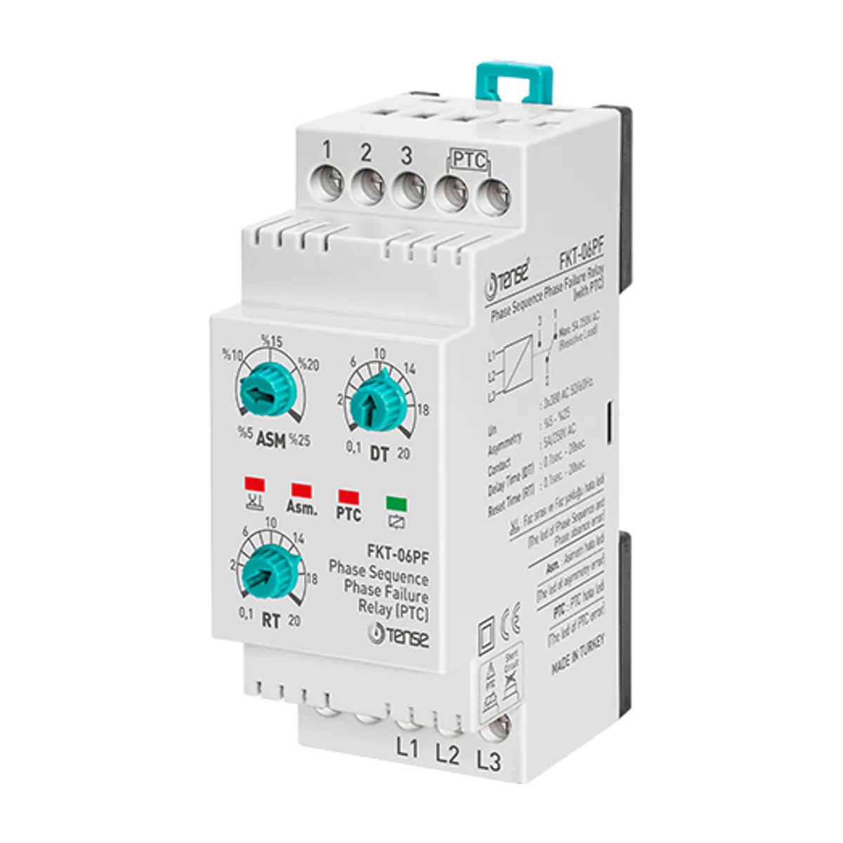 Tense FKT-06PF Faz (Motor) Koruma Rölesi, %5–25 ayarlı asimetri
