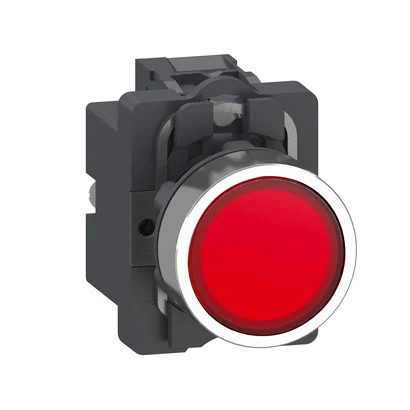 Schneider Electric XA2AW34B1 Illuminated Push Button, Flush-Mounted, Red, 1NO, AC/DC 24 V