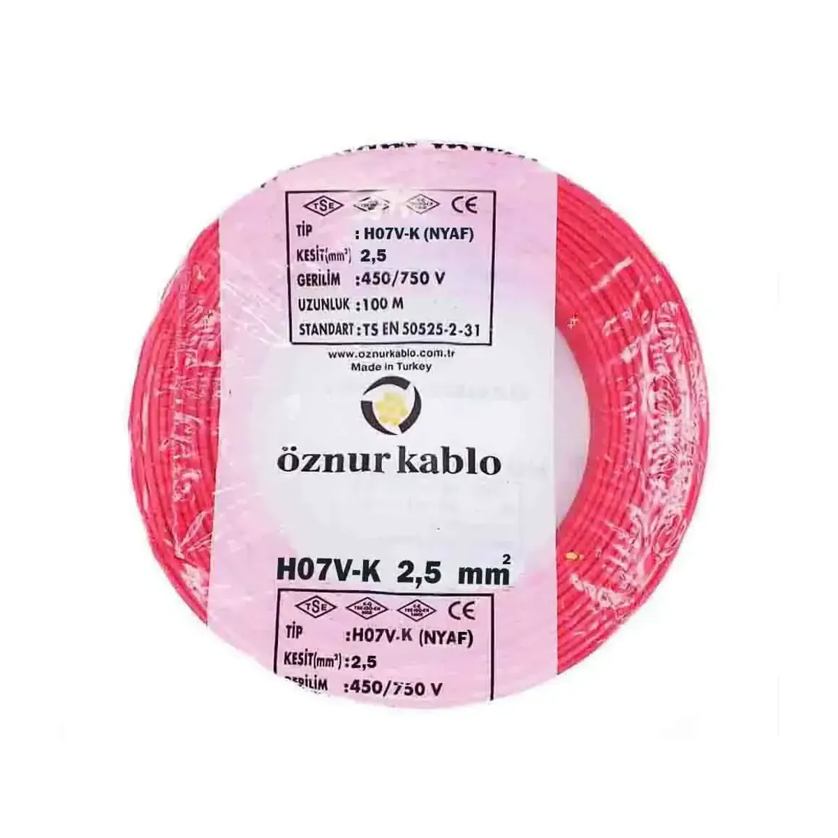 Öznur NYAF 1x2.5 mm2 H07V-K Red Cable