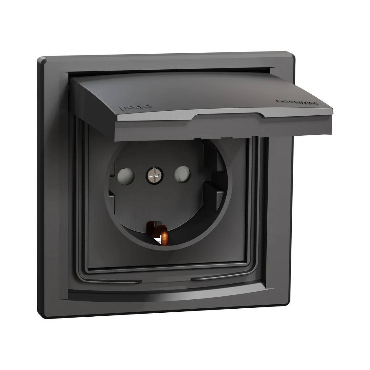 Schneider Electric EPH3100371 Asfora Grounded Socket with Cover IP44