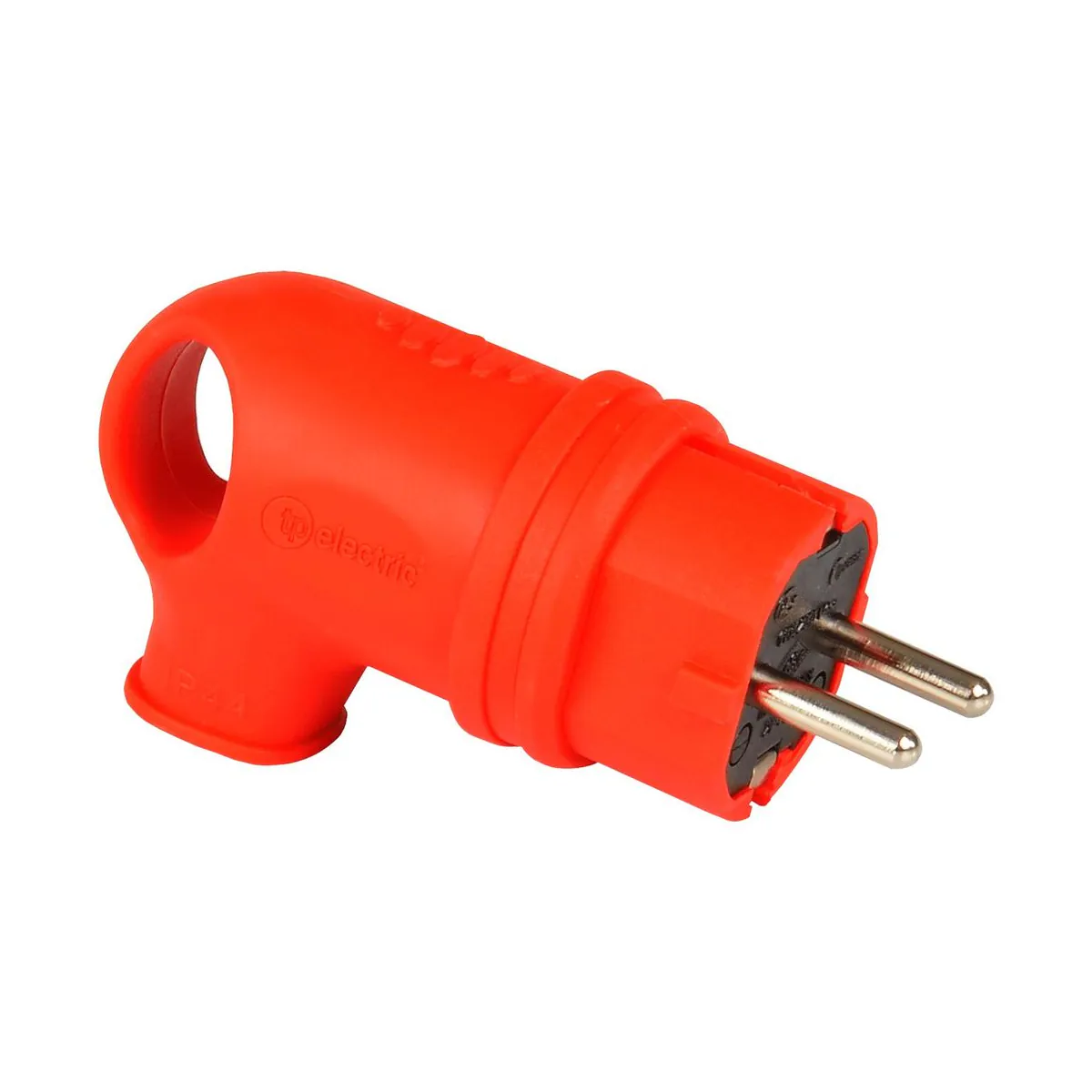 TP Elektrik 3101-302-1600 1x16A Kauçuk Eğik Fiş, IP 44, Kırmızı