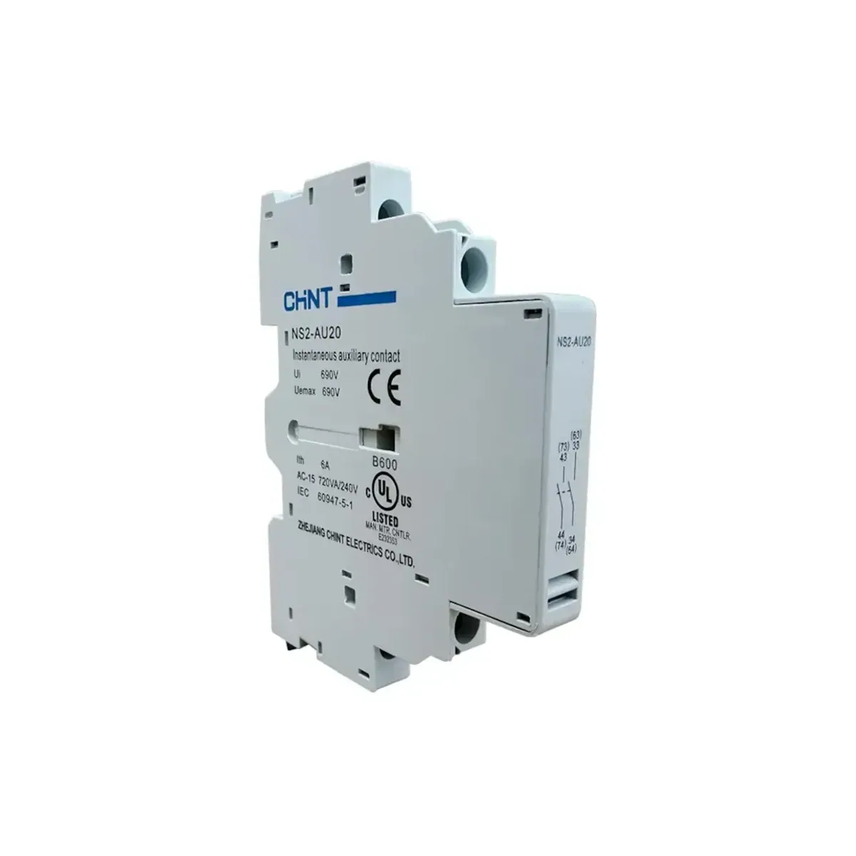 Chint NS2X Serisi NS2-AU20 2NO 6A Sağ / Sol Montaj Yardımcı Kontak