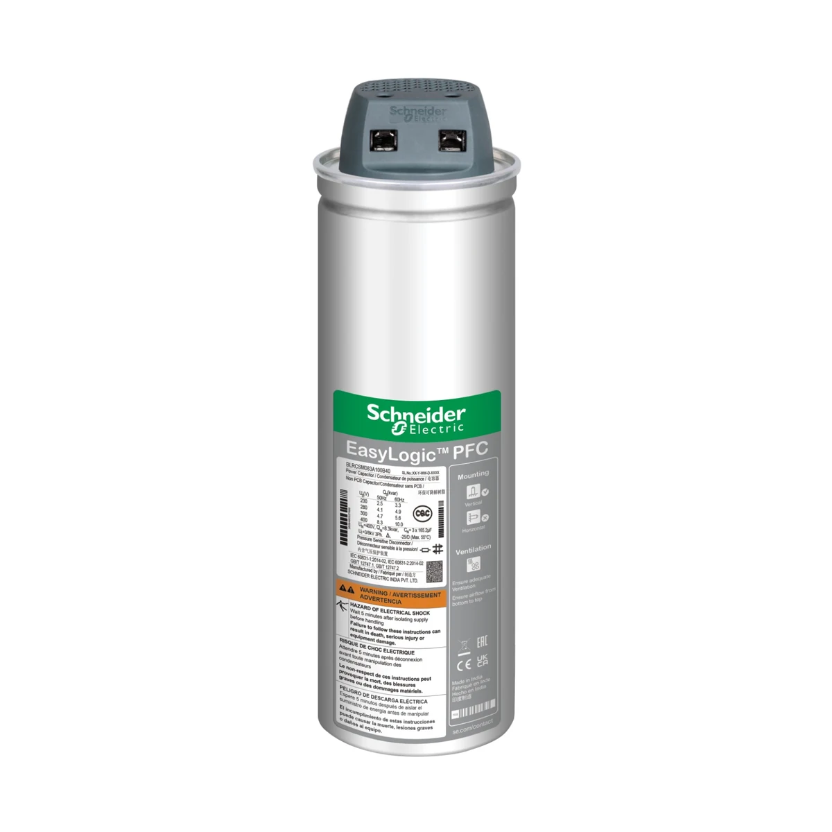 Schneider Electric BLRCSM025A030B40 EasyCan Single-Phase Capacitor 2.5KVar 400V