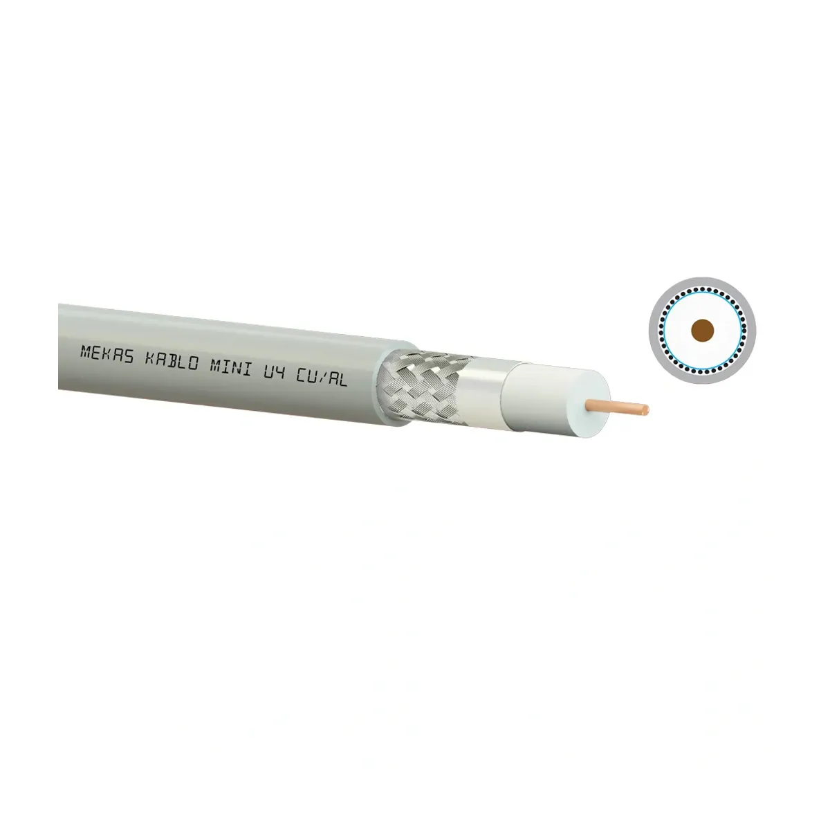 Mekas 0,65 mm Mini U6 Koaksiyel Uydu Anten TV Kablosu