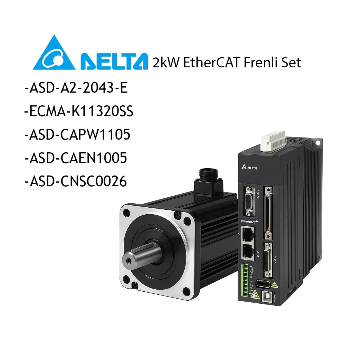 Delta ASD-A2 Serisi 2kW EtherCAT Haberleşmeli Frenli Set