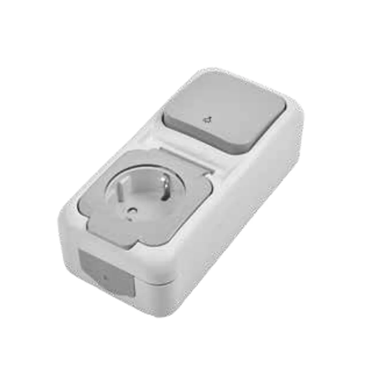 Viko 90555762 Palmiye Gray Vertical Light Switch + Grounded Socket with Transparent Cover IP54