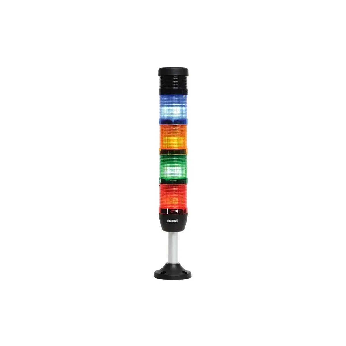 Emas IK Series Five-Tier 220V AC with Buzzer and Flasher 100mm LED Stack Light with Tube and Plastic Base 50mm