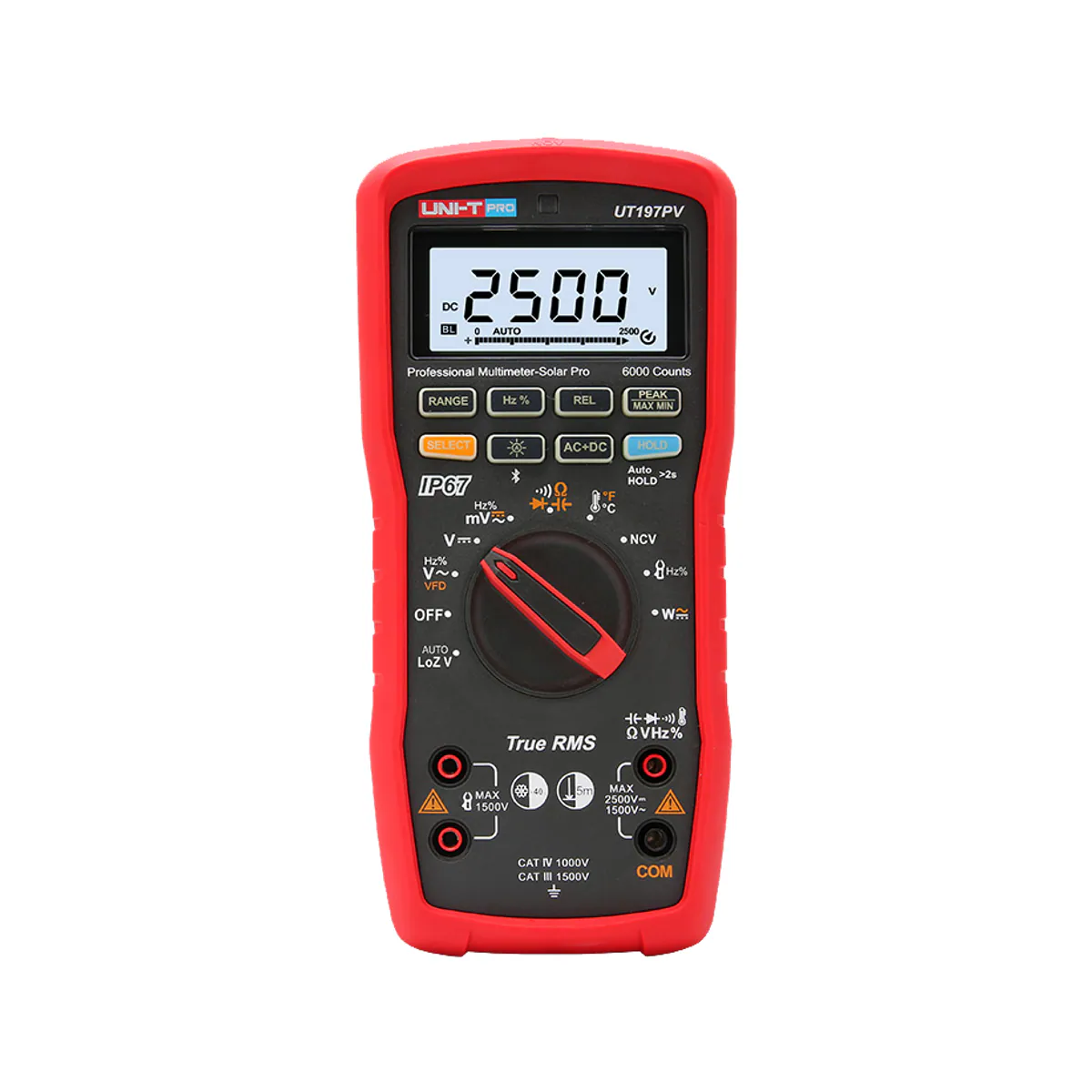 Unit UT197PV 2500 V DC 1500 V AC 6000 Count True RMS Solar Pro Multimeter, IP67