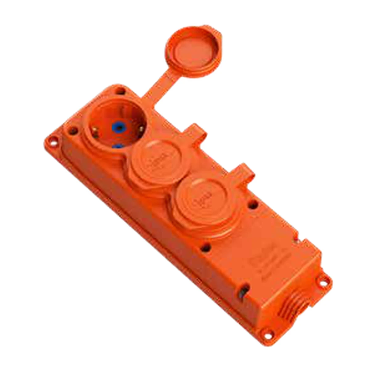 Bylion 950-304-0003 3KMP-F/O Single-Phase Triple Group Socket 16 A 3 Socket Type F (Schuko) IP44 Orange