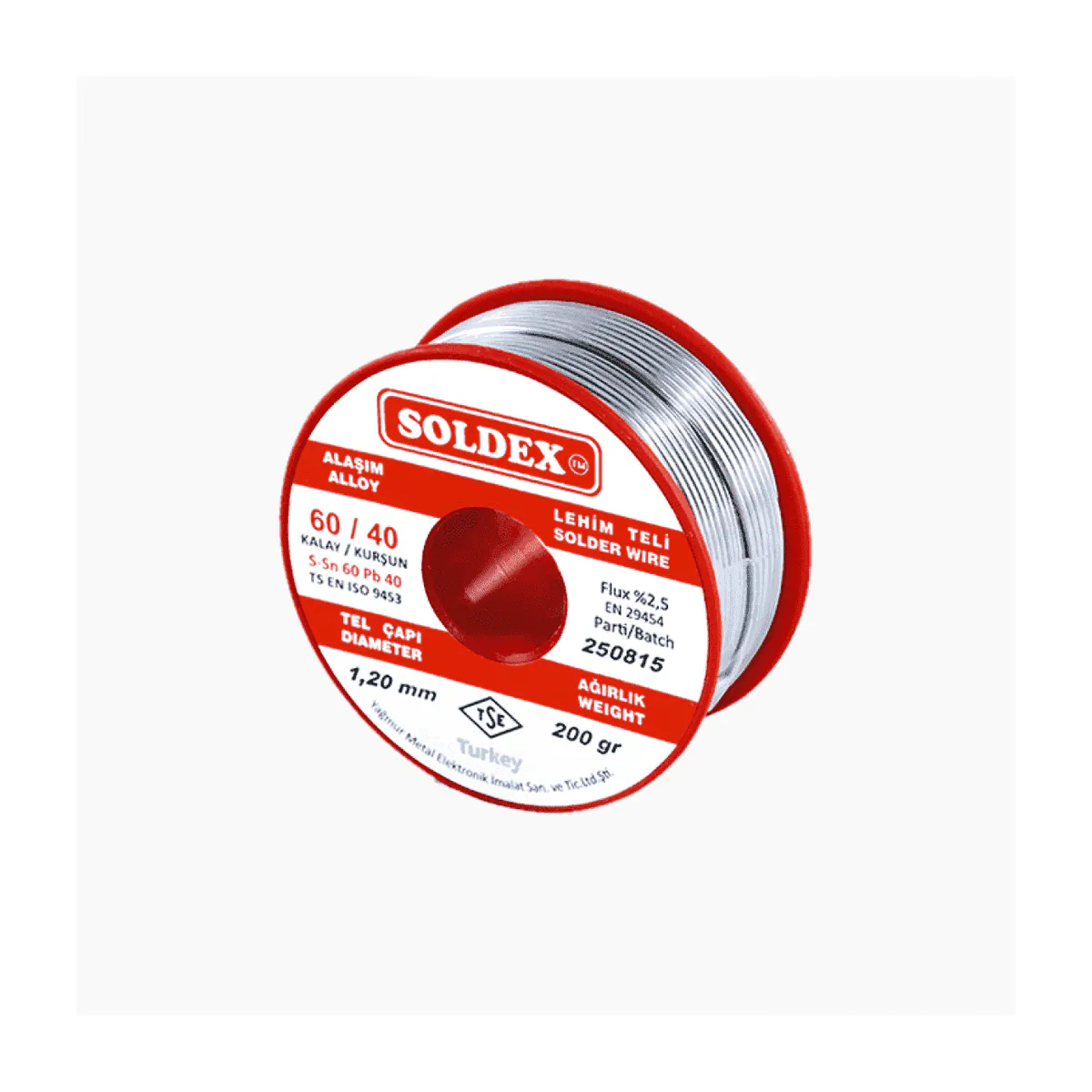 Soldex 60/40 1,20 mm lehim teli 200 gr makara
