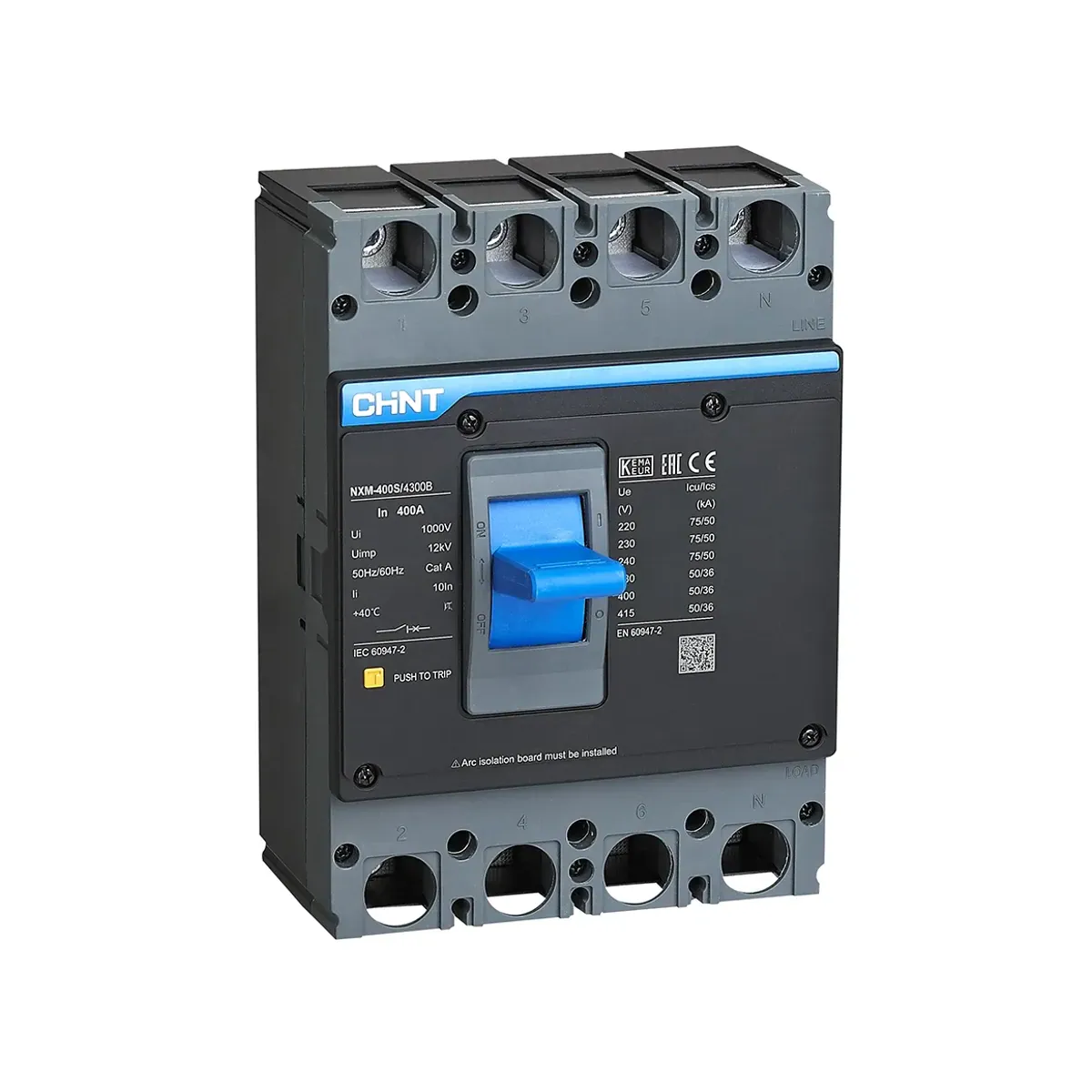 Chint NXM Series 4-Pole 350A Fixed Thermal-Magnetic 36kA Molded Case Circuit Breaker NXM-400S/4300B