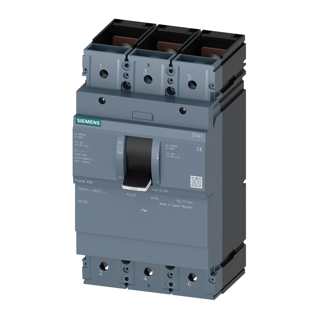Siemens 3VA1463-1AA32-0AA0 Molded Case Circuit Breaker 630 A