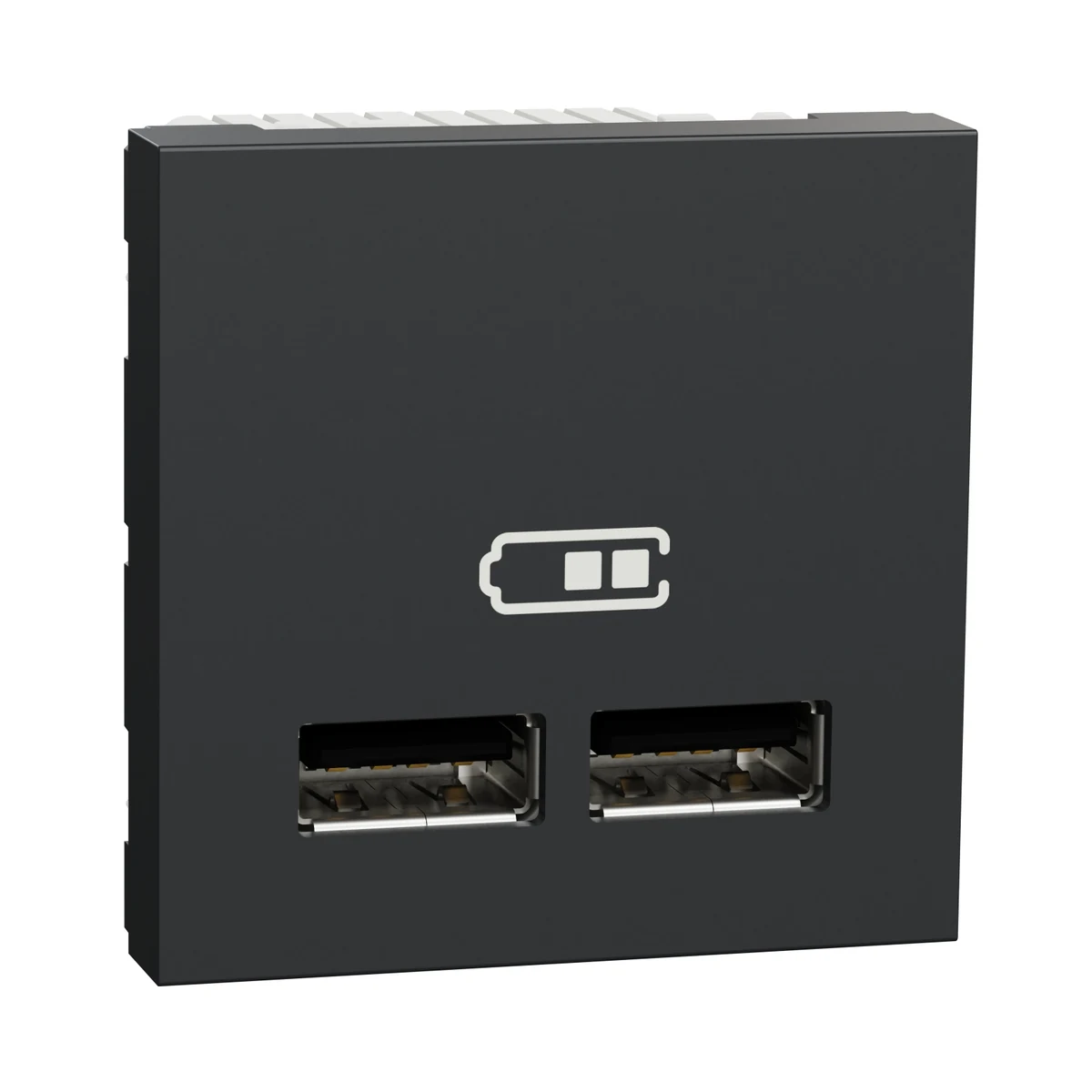 Schneider Electric NU341854 Yeni Unica, 2xUSB Charging Socket 1A Type A 2 module, Anthracite
