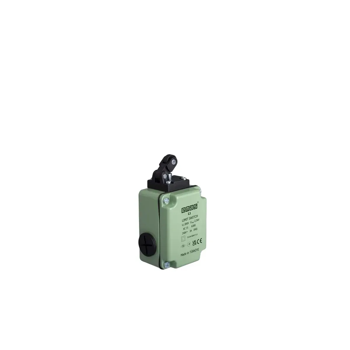 Emas Metal Housing Plastic Roller Unidirectional Snap-Action 1NO+1NC Limit Switch 14mm L1K13MIP311